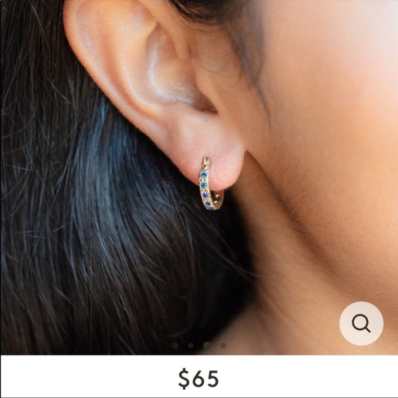 Lisbeth Star sapphire CZ Hoop Earrings Five & Two - Picture 8 of 9